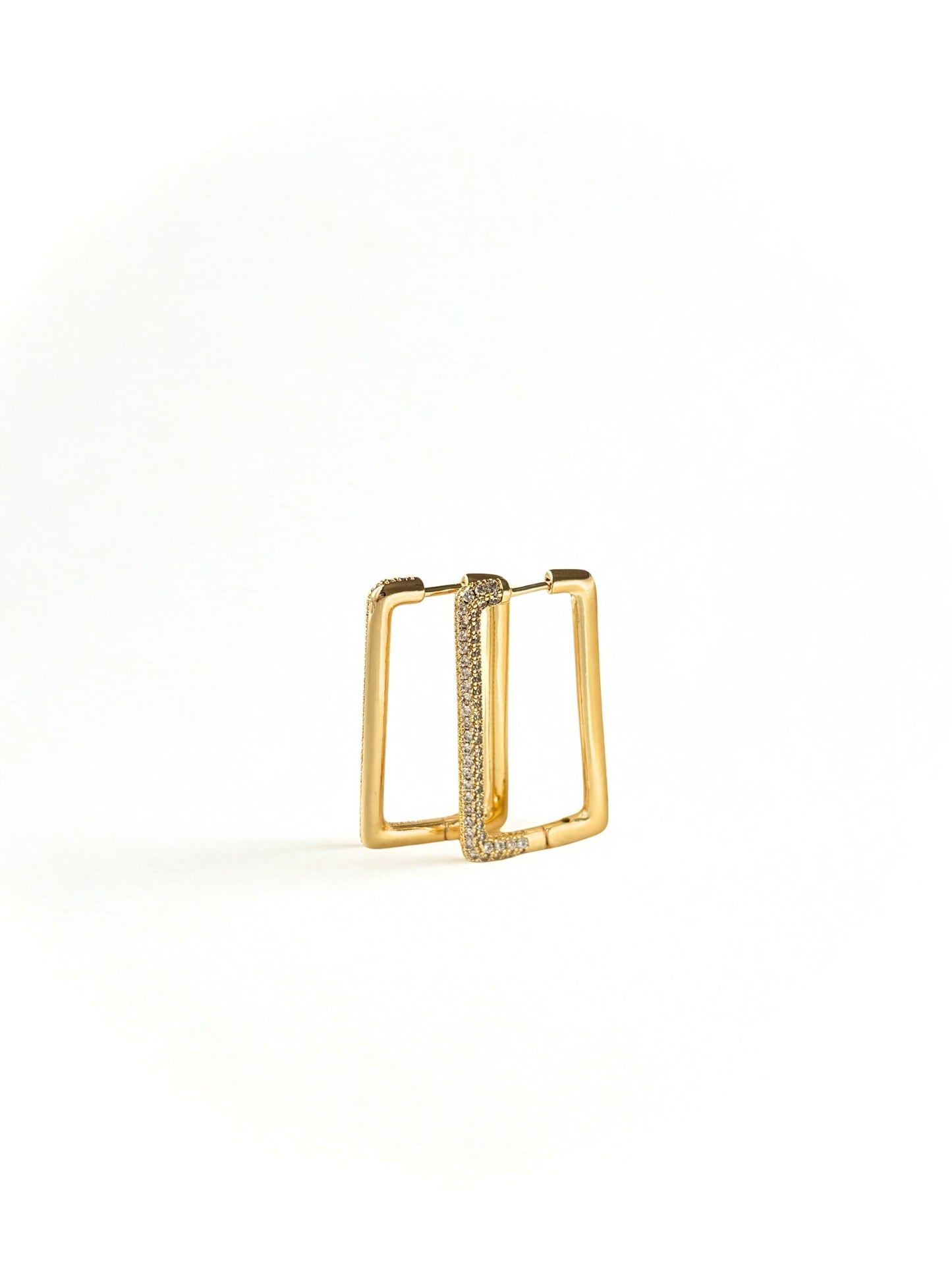 Dikdörtgen Taşlı Küpe